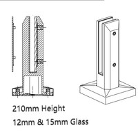 Spigot de garde-corps en verre sans cadre en acier inoxydable, étanche, éclairé par LED, couleur variable, ensemble complet disponible pour clôture de piscine