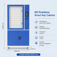 Armoire de rangement intelligente pour clés avec surveillance RFID en temps réel, déverrouillage par reconnaissance faciale, empreinte digitale et carte IC, et compartiment de rangement inférieur