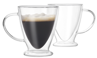 Cangkir Ganda Gelas Teh 10Oz, Set Cangkir Kopi Espreso Cappuccino, Cangkir Teh Kaca