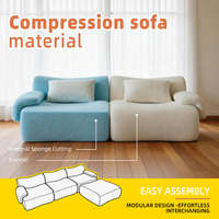 Canapé Modulaire d'Angle Compressé Moderne pour Salon, Canapé en Mousse Compressée Sous Vide, Canapé Modulable en Éponge