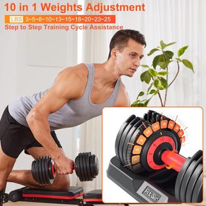 ชุดดัมเบลเหล็กปรับน้ำหนักได้ Fit Sir 10-in-1 25LB/55LB <span class=keywords><strong>ระบบ</strong></span>ล็อคปลอดภัย ถาดเก็บแบบปิด ปรับน้ำหนักได้รวดเร็วภายใน 1 วินาที - Product Image 2