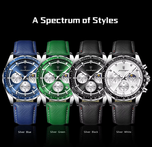 Reloj de pulsera POEDAGAR 879 para hombre, a la moda, resistente al agua, de acero inoxidable, luminoso, cronógrafo, con fecha, de cuarzo. - Product Image 6