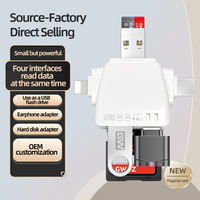 Lector de Tarjetas OTG de Adsorción Magnética, Lector de Tarjetas SD y TF de Alta Velocidad para IOS, Tipo-C, USB, Teléfono Móvil, Tableta, PC
