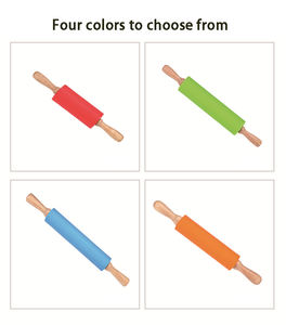 Vente en gros <span class=keywords><strong>de</strong></span> rouleau à pâtisserie en silicone <span class=keywords><strong>de</strong></span> haute qualité avec manche en bois rouleau à pâte ustensiles <span class=keywords><strong>de</strong></span> cuisson pour pizza pain pâtisserie - Product Image 4