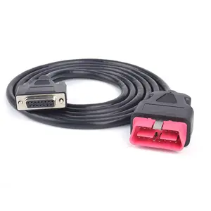 RS232 DB 15 Pin Red OBD II 16 Pin Male To DB15 Female Adapter Cable Auto OBD To DB15