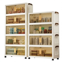 Bacs de rangement modernes en PP rectangulaires, pliables, empilables, à ouverture sur quatre côtés, avec couvercles