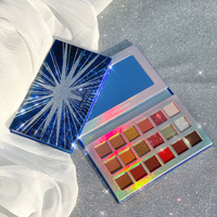 Nouvelle palette de fards à paupières DIY en gros, kit de maquillage professionnel, palette rectangulaire scintillante végane OEM avec revêtement UV et gaufrage
