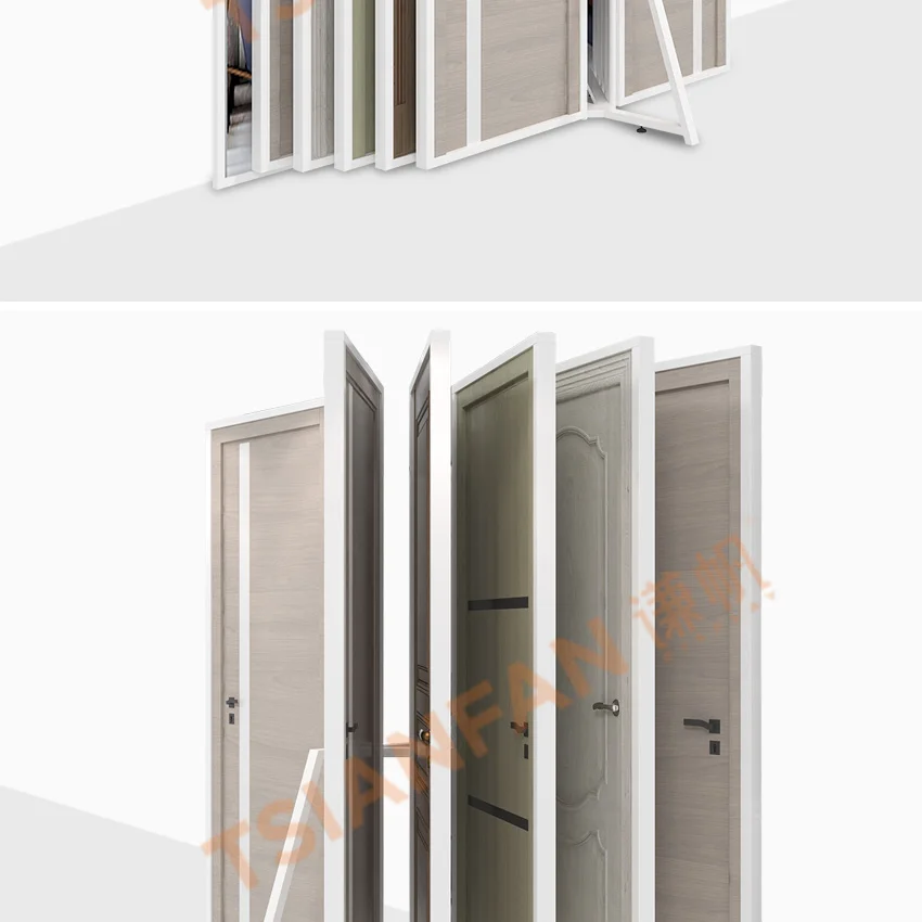 Tsianfan High Quality Customized Page-Turn Wooden Door Frame Wood Door Displays Book Wing Turning Type Doors Display Stand Rack