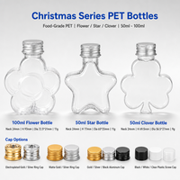 Nouvelle offre : Bouteille en plastique de 50 ml, forme unique, en forme de cloche, pour jus, boissons, bonbons de Noël, avec couvercle