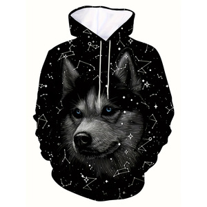 Của nam giới hoodie với 3D sói mô hình in ấn, thích hợp cho thể thao ngoài trời, mùa thu và mùa đông mùa, áo nỉ tracksuits - Product Image 4