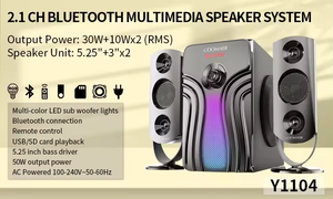 HiFi 2.1 Pc Speakers Desktop <strong>Portable</strong> <strong>USB</strong> FM Radio Blue Tooth Subwoofer Active Wood Speakers RCA AUX Communication AC <strong>Power</strong> - Product Image 2