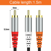 Câble audio-vidéo 3 RCA adapté pour amplificateur, égaliseur, limiteur, filtre passe-bas, décodeur numérique, microphone et caméra vidéo