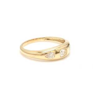 Superbes bagues massives tendance en or pur 14 carats plaqué rhodium, serties de diamants taille poire pavés, faites à la main, certifiées 0,47 ct - Product Image 4