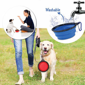 Katlanabilir çanaklar köpek köpekler köpek Pet köpek için yiyecek kasesi kaldırdı su çanaklar yürüyüş seyahat için taşınabilir Pet besleme sulama çanak - Product Image 6
