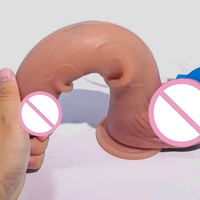 Vente en gros de dildo réaliste de 11 pouces, souple, avec fonctions de pulvérisation, prépuce mobile, testicules, 100% étanche en TPE, emballage personnalisé, pour les boutiques pour adultes