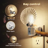 Lampes de nuit décoratives LOHAS, style coquillage, lumière blanche chaude, prise murale avec capteur, 3 niveaux de luminosité réglables, lampes de nuit LED pour chambre à coucher, salle de bain