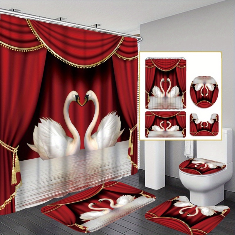 Aesthetic Art 4pcs White Swan Shower