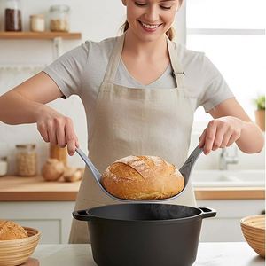 Tapis de cuisson en silicone pour pain, pour four hollandais, réutilisable, antiadhésif, résistant à la chaleur, pour pain artisanal au levain, avec fonction de levage - Product Image 4
