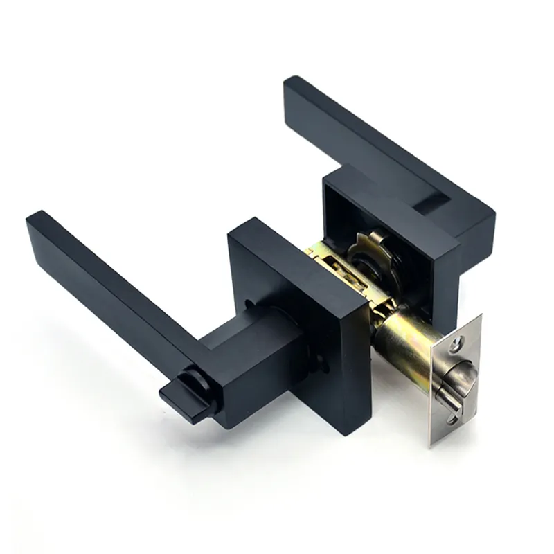 WPC Israel Nhôm Rose Door Handle Trên Kẽm Rosette An Ninh Khóa Cơ Thể Magnet Latch 70 Mét Locksets Khóa Cửa Xử Lý Xi Lanh