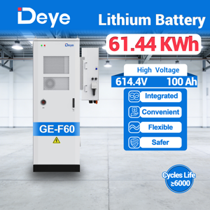 Système de stockage d'énergie solaire extérieur Deye GE-F60 ESS haute tension 61,44 kWh avec batterie LiFePO4 et onduleur hybride 50 kW - Product Image 1