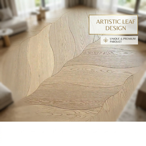 <span class=keywords><strong>Parquet</strong></span> en chêne blanc d'ingénierie à motifs irréguliers, design feuille et vague, système de pose à clipser, qualité supérieure, <span class=keywords><strong>prix</strong></span> VIP, idéal pour salon et villa - Product Image 1