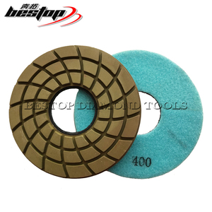 Tampons de polissage en résine diamantée Super brillante D180mm Tampons de polissage de sol avec support à crochet et boucle OEM personnalisables - Product Image 3