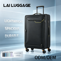 Valise noire légère grande capacité à roulettes silencieuses pour affaires