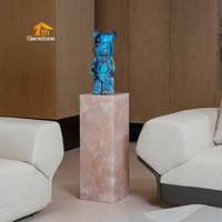 Colonne rectangulaire en cristal de quartz rose naturel personnalisé pour la décoration du salon