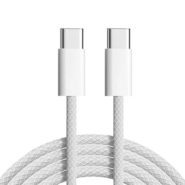 1m 2m 60W PD Fast Charging Braided PVC Jacket USB Type-C to Type-C Data Charger Cable with Pure Copper Conductor for IOS Phones