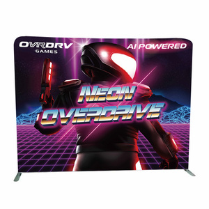 Tổ chức sự kiện trở lại thả đứng nhôm Hoa Tường Backdrop hiển thị đứng <span class=keywords><strong>8ft</strong></span> thẳng căng thẳng vải hiển thị - Product Image 5