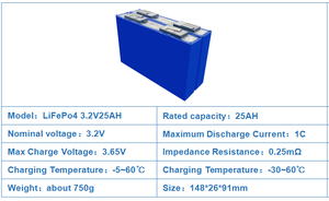3.2v 25ah リチウム鉄リン酸バッテリー ディープサイクルバッテリー交換用 3.2v25ah - Product Image 2