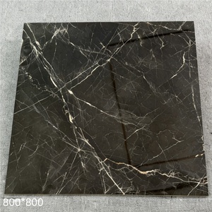 Carreaux <span class=keywords><strong>de</strong></span> sol en porcelaine polie haute brillance 800x800, aspect marbre noir, carreaux muraux en céramique pour <span class=keywords><strong>salle</strong></span> <span class=keywords><strong>de</strong></span> <span class=keywords><strong>bain</strong></span>, <span class=keywords><strong>décoration</strong></span> intérieure <span class=keywords><strong>de</strong></span> villa - Product Image 2