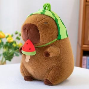 Nouveau Capybara pastèque tête couverture Capybara manger pastèque en peluche poupée en peluche jouet chiffon poupée cadeau transfrontalier - Product Image 6