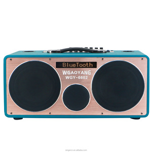 Loa di động cao cấp ngoài trời WGY-6602, hệ thống loa khuếch đại guitar Bluetooth, hộp nhạc bass bằng gỗ - Product Image 3