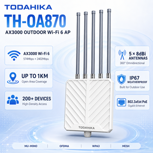 จุดเชื่อมต่ออินเทอร์เน็ตไร้สายภายนอกอาคาร AX3000 รองรับผู้ใช้ <span class=keywords><strong>200</strong></span> คน WiFi <span class=keywords><strong>6</strong></span> แบบดูอัลแบนด์ เสาอากาศ 5 ต้น ระยะไกล Gigabit PoE สำหรับ WiFi สาธารณะ - Product Image 5