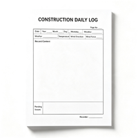 Carnet de bord de chantier personnalisé à une page pour l'enregistrement des travaux et la documentation des questions en instance