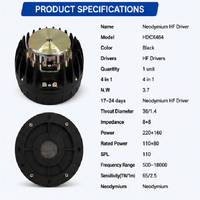 HDCX464 Haut-parleur à compression néodyme 1,4" VC, 220+160W AES, 8+8 Ohm pour système de sonorisation PA