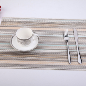 Tapis rayés en PVC écologiques personnalisables et tampons anti-brûlure lavables sous-verres de cuisine classiques bohèmes pour usage domestique - Product Image 1