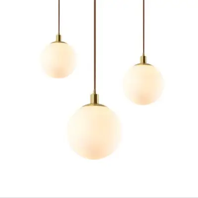 Скандинавский Ресторан свет бар латунь люстра спальня прикроватная лампа магазин одежды стеклянный шар лампа