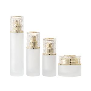 Nuevo Envase de Vidrio de Alta Gama para Cosméticos, Botella Dispensadora de Loción con Bomba, Modelo <span class=keywords><strong>Bacara</strong></span>, Botella Vacía - Product Image 1