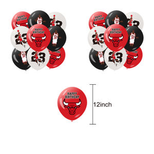 Nouveau NBA <span class=keywords><strong>Chicago</strong></span> <span class=keywords><strong>Bulls</strong></span> enfants fête d'anniversaire décoration fournitures insérer drapeau ballon bannière sport thème fête fournitures - Product Image 6