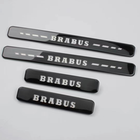 Pour Benz 2019-2023 W463 W464 G63 AMG, éclairage de seuil de porte LED éclairé, bande en fibre de carbone, pédale de bienvenue en fibre de carbone