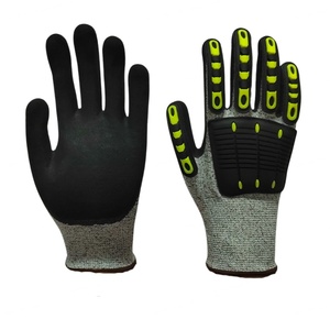 Gants de travail antidérapants en PU avec poignet tricoté et texture micro-diamantée, gants de sécurité polyvalents jaunes, noirs, gris - Product Image 3