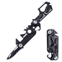 Nouveau EDC multi-fonction outil porte-clés Portable métal poche outil clé vis règle poulie rayon outil ouvre-bouteille couteau A-1189