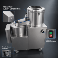 Machine à éplucher et à couper les pommes de terre de grande capacité 500 kg/h, machine intégrée automatique pour éplucher et trancher les légumes pour la restauration