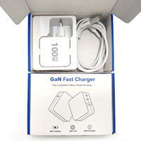 Chargeur GaN 65W à faible MOQ, chargeur mural USB C QC PD 3.0 3.1 100W avec câble de charge pour ordinateur portable, iPhone, MacBook, Samsung