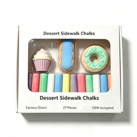 Lot de 27 craies de trottoir en forme de dessert, non toxiques, lavables, sans poussière, couleurs vives, pour dessin en extérieur