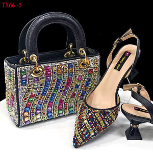 TX66 Sandales Italiennes à Talons Hauts et Sac Assorti pour Femme, Ensemble de Soirée, Super Promotion Chaussures et <span class=keywords><strong>Sacs</strong></span> Africains Assortis - Product Image 2