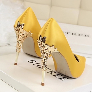 Escarpins à talons hauts en métal sculpté de couleurs bonbons 10-12 <span class=keywords><strong>CM</strong></span>, chaussures Sexy à bout pointu pour femmes, chaussures de mariage pour femmes - Product Image 2