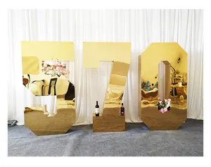 Birthday party decorative giant metallic mirror gold numbers